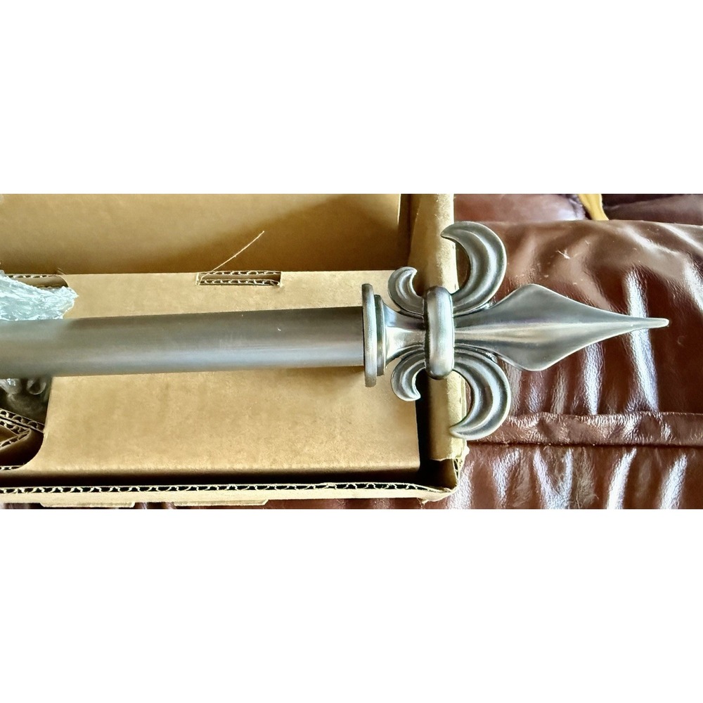 Restoration Hardware 3/4" Small FINIAL ROD KIT ANTIQUE SILVER Fleur De Lais